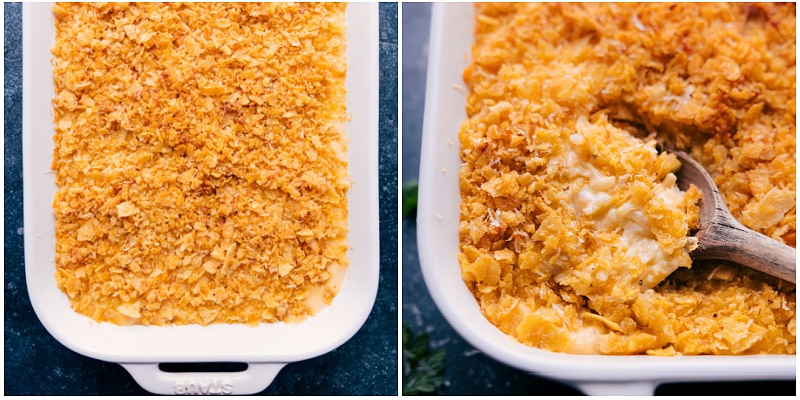 Freshly baked Funeral Potatoes.