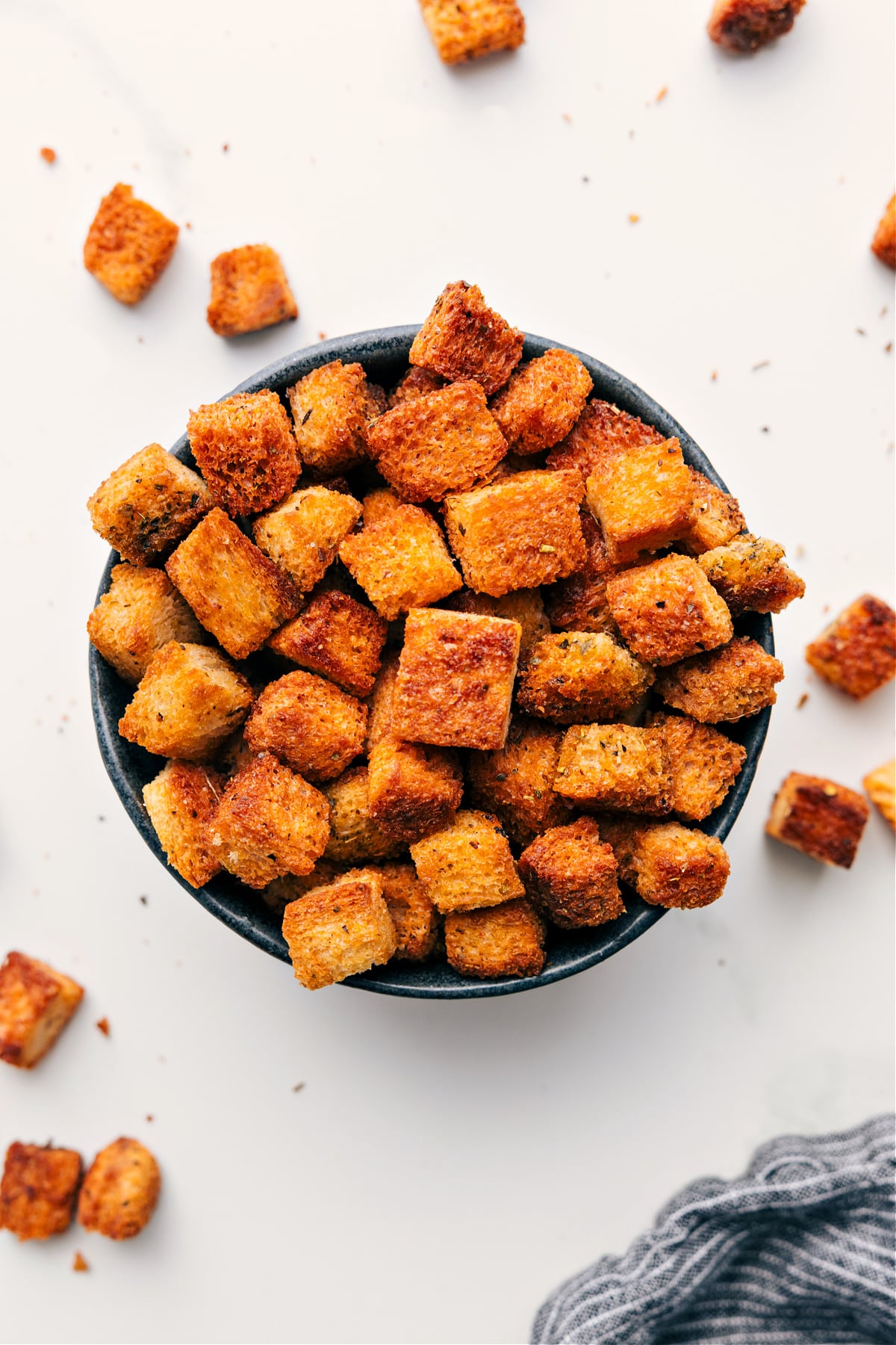 The Best Homemade Croutons Bowl of homemade croutons, freshly made and ready to enjoy.