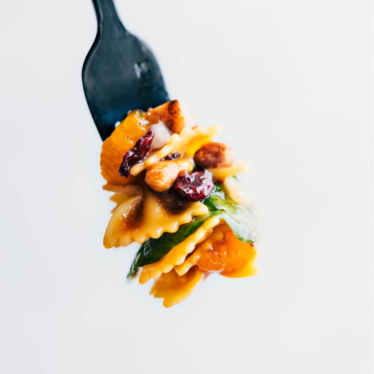 A forkful of the dish showing all the different parts of this delicious recipe.