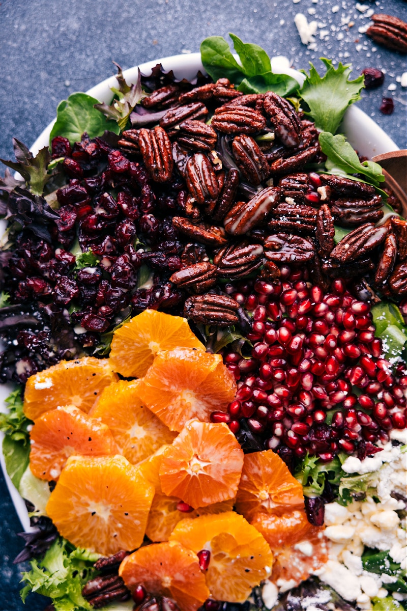 Up-close overhead image of the Winter Salad ready to be enjoyed