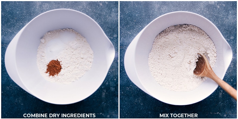 Process shots-- images of the dry ingredients being mixed together