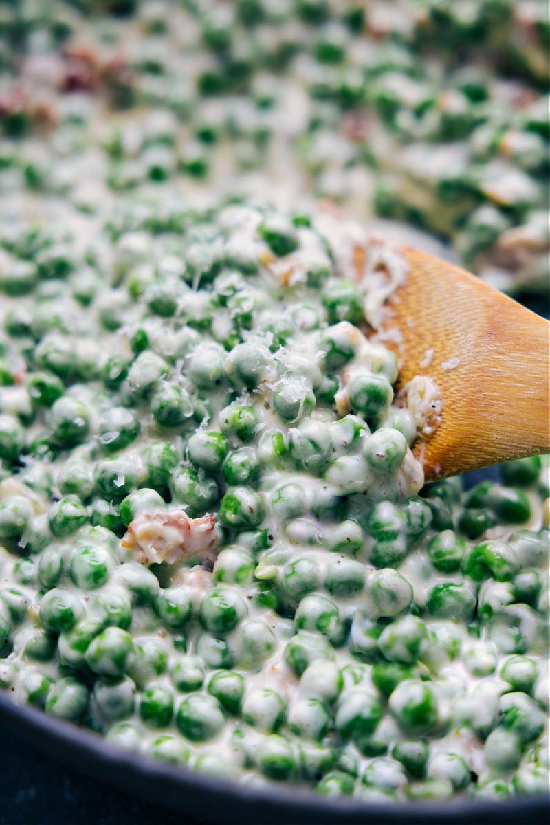 Overhead image of Creamed Peas