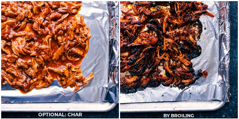 Process shots: char the meat by broiling--optional step.
