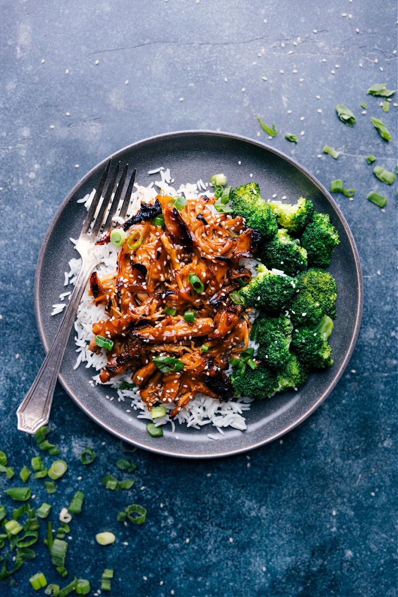 Overhead view of Honey-Garlic Chicken Thighs