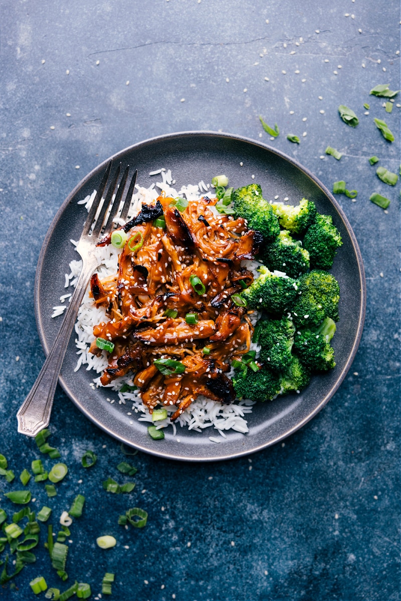 Overhead view of Honey-Garlic Chicken Thighs