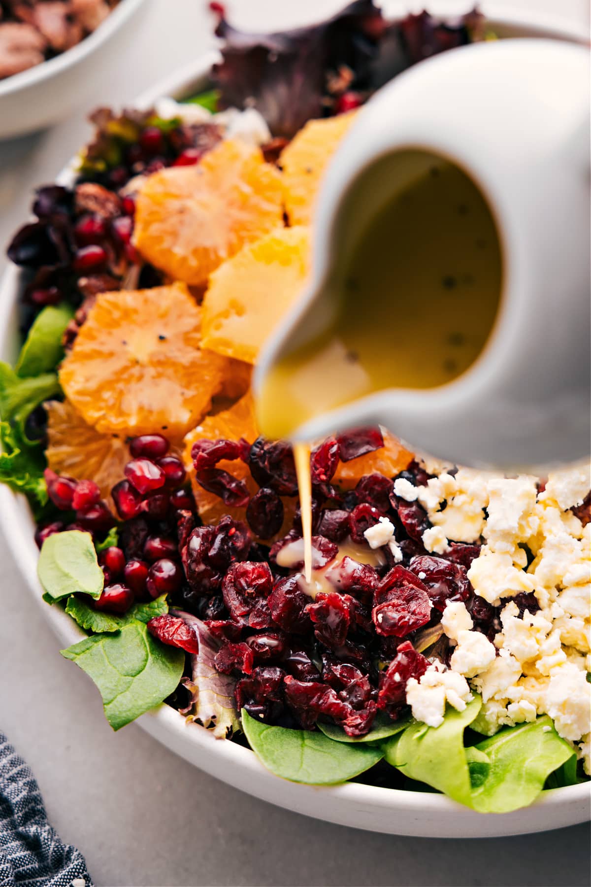 Winter salad dressed with the most delicious dressing.