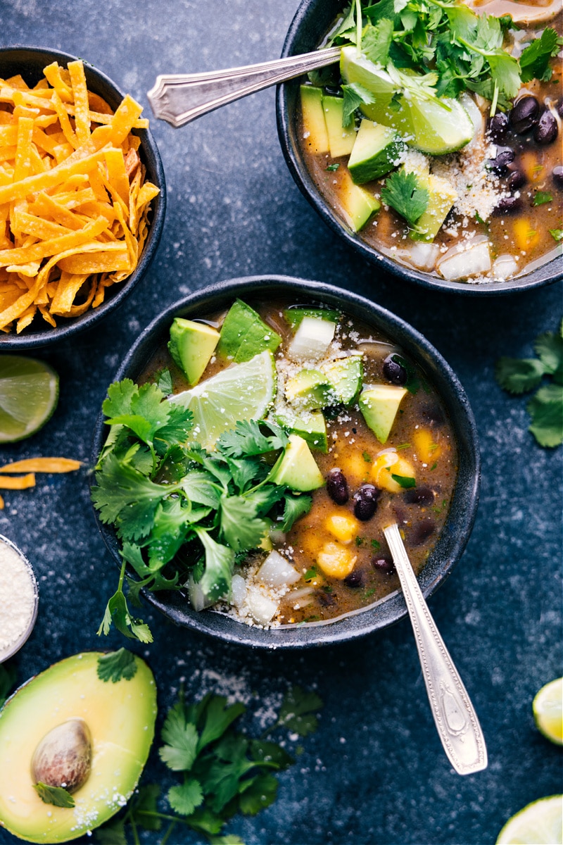 Overhead image of the Chicken Pozole