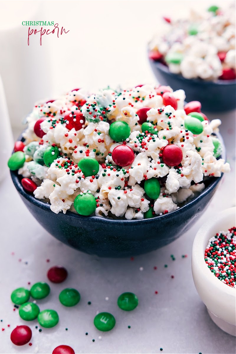 Image of a bowl of Christmas Popcorn