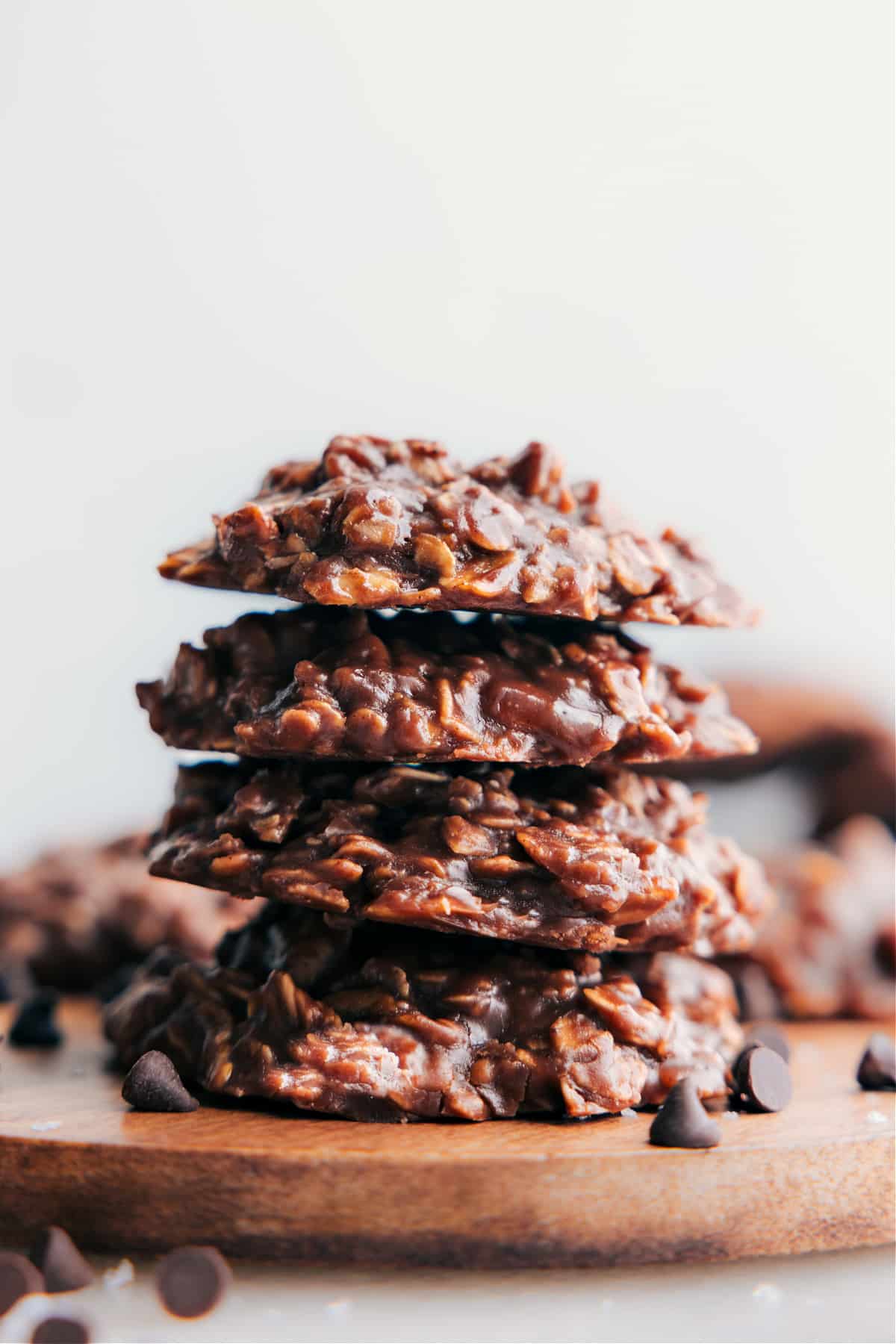 The Best No Bake Cookies Recipe Stacked no bake cookies ready to be enjoyed.