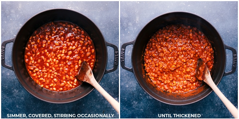 Process shots: Simmer the Baked beans, stirring occasionally until thickened.