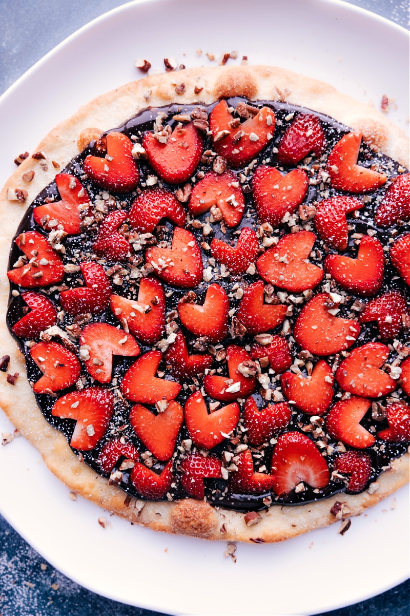 Overhead view of Chocolate Pizza