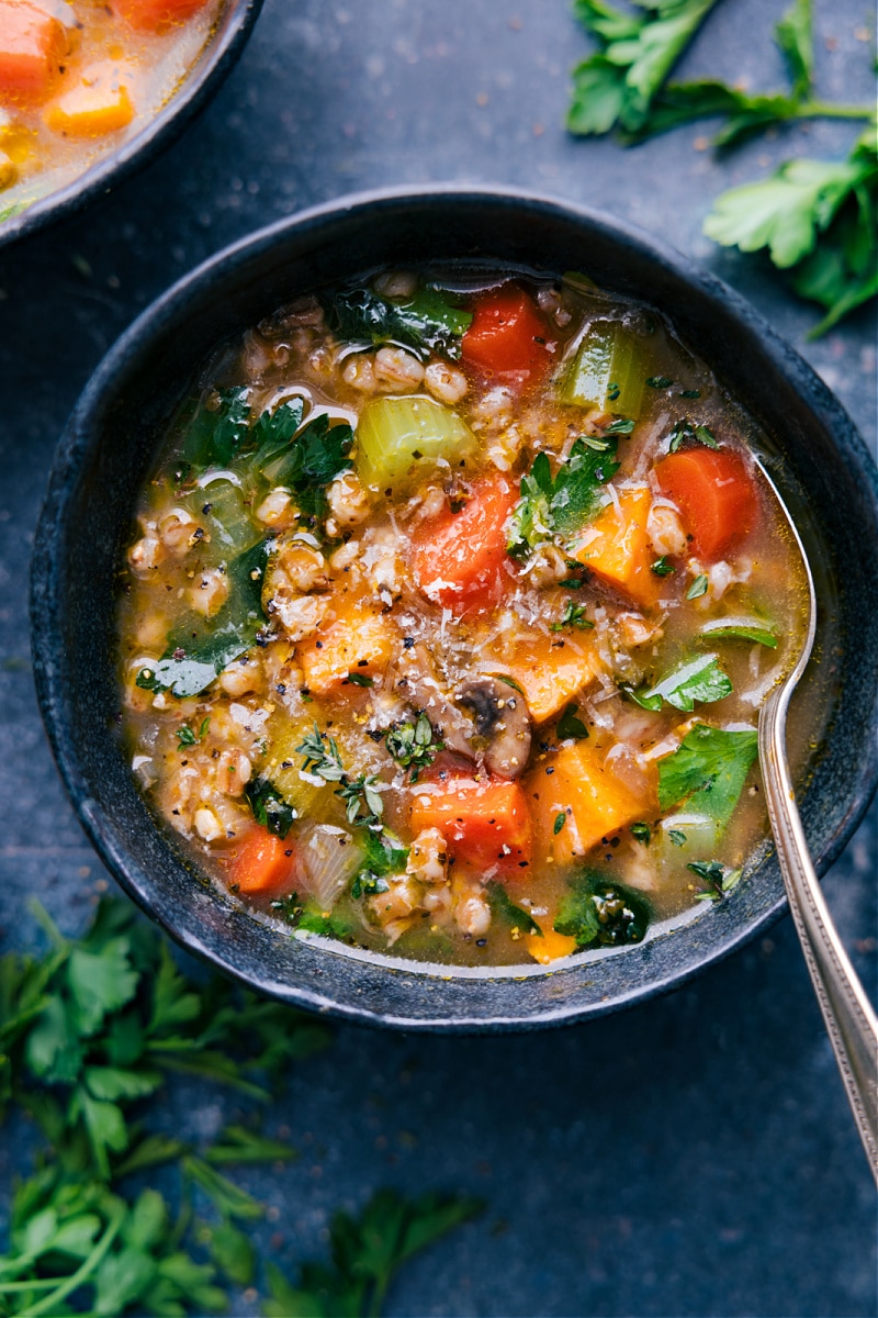 Overhead image of Farro Soup