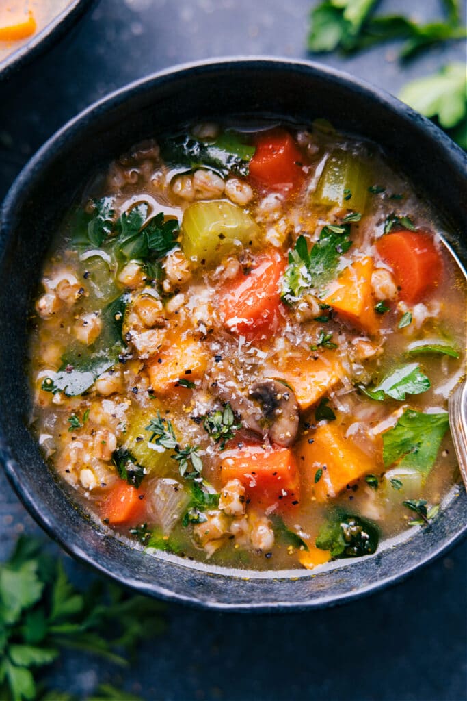 Farro Soup (With Sweet Potatoes!) - Chelsea's Messy Apron