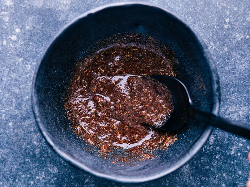 Image showing the spices, soy sauce, and oil mixed together