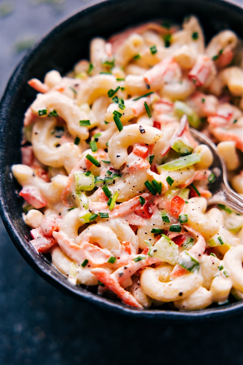 Overhead view of Macaroni Salad