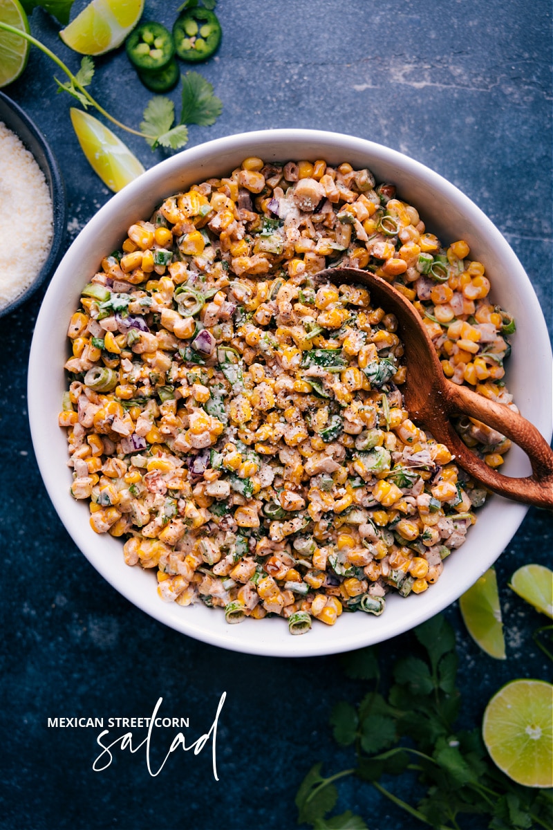 Overhead image of the Mexican Street Corn Salad