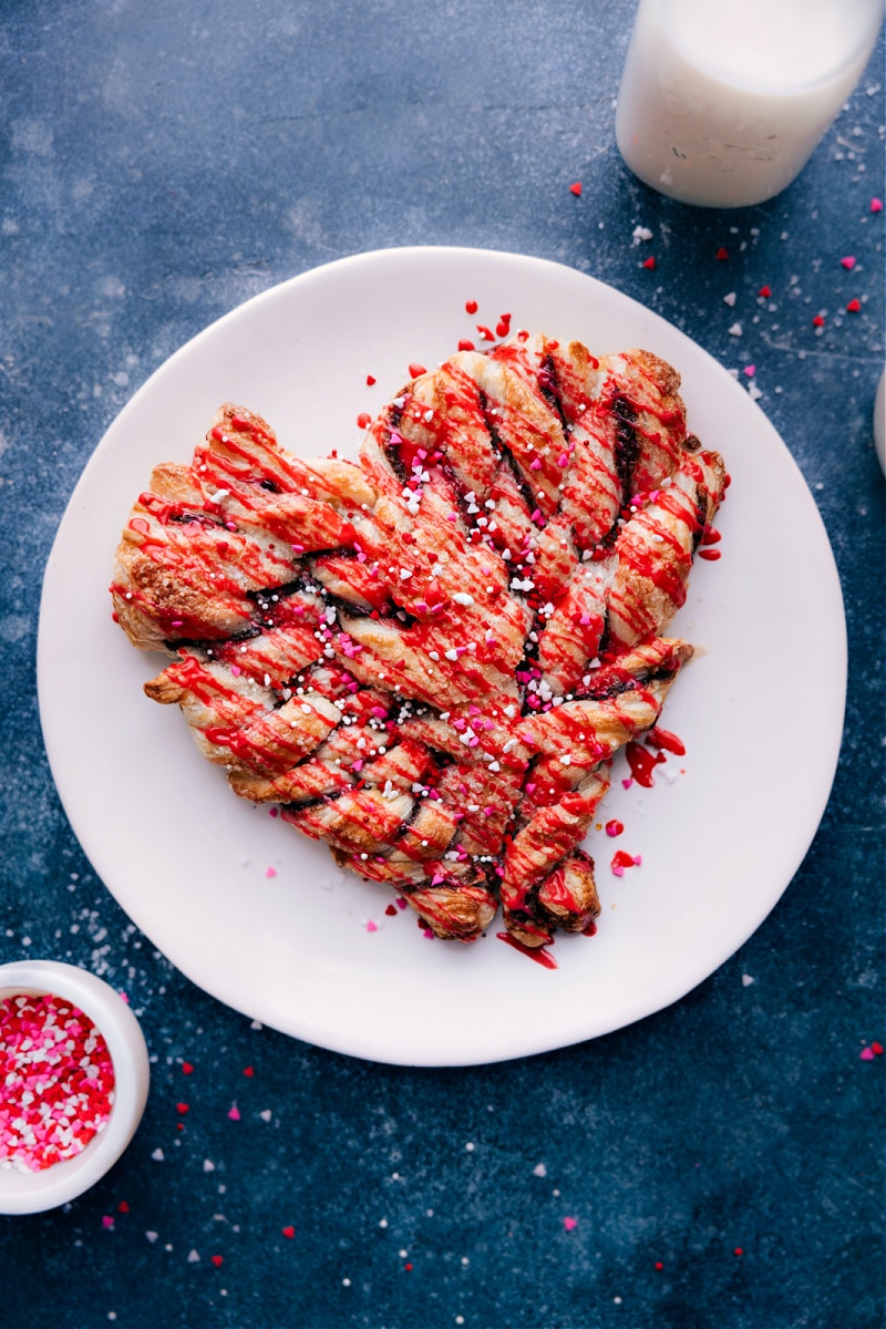 Overhead view of a Puff Pastry Heart