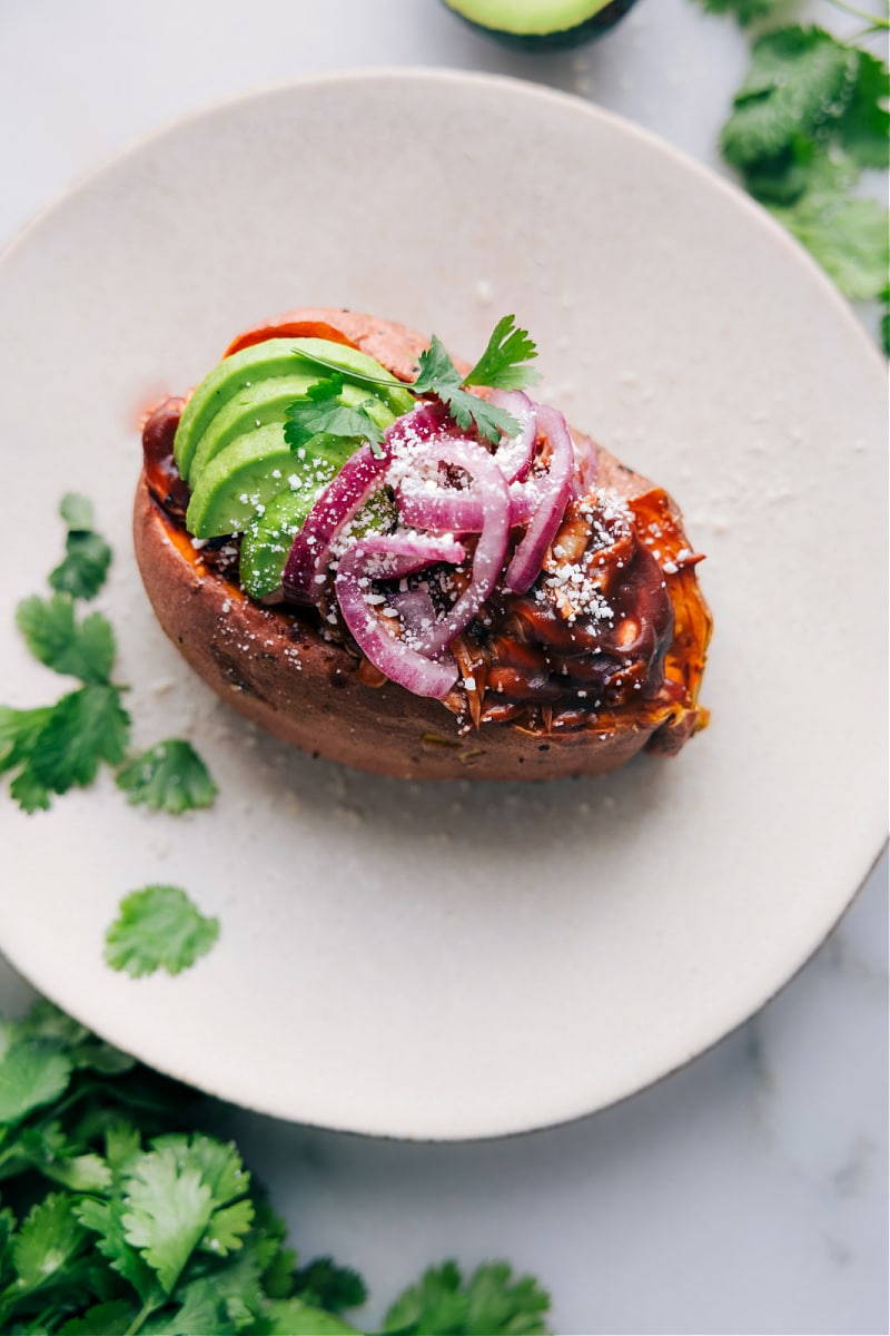 Image of the BBQ Chicken Sweet Potatoes ready to be enjoyed