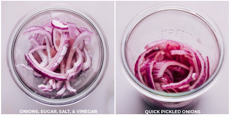 Process shots-- images of the onions being pickled