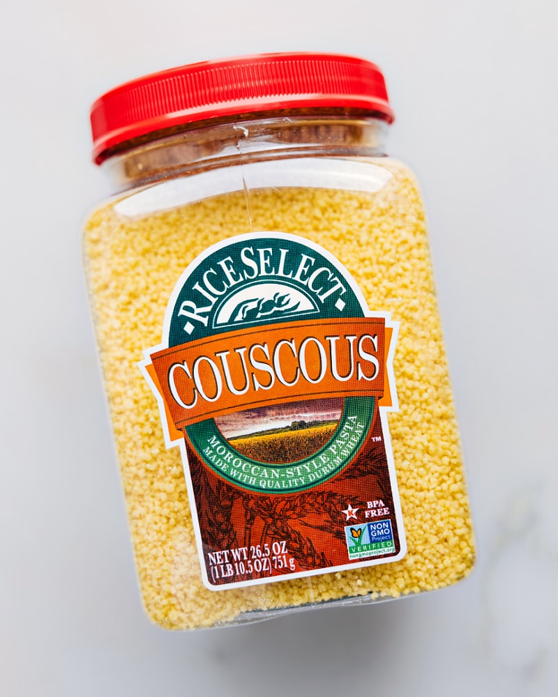 Overhead image of the couscous used in this recipe