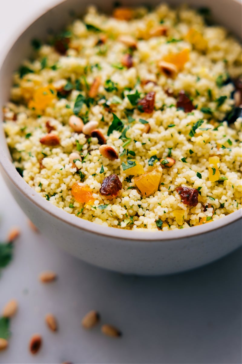 Overhead image of the Couscous ready to be enjoyed