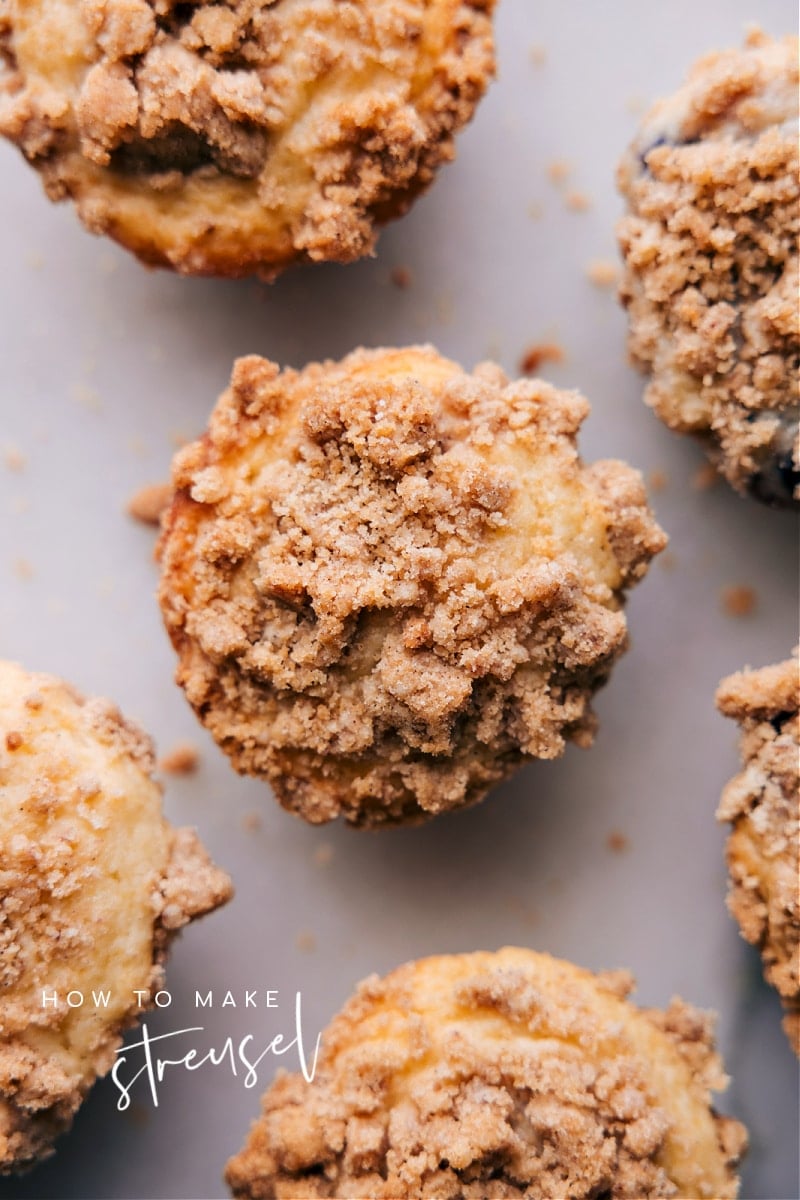 When it comes to baking, there are few things that can elevate a simple dessert to the next level quite like a crunchy, sweet, and buttery streusel topping. Whether you're making a fruit pie, coffee cake, or muffins, a homemade streusel can add a deliciously sweet and textured element to your baked goods. But with so many different variations out there, how can you be sure you're making the perfect streusel for your next dessert? In this recipe, we'll spill all our secrets for "How To Make Streusel" that comes out perfectly every time! Recipe via chelseasmessyapron #guides #muffins #toppings #best #quick #easy #simple #howtomake #streusel Overhead image of muffins with streusel for this How To Make Streusel guide