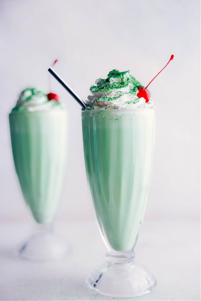 Image of two Shamrock Shakes ready to be enjoyed!