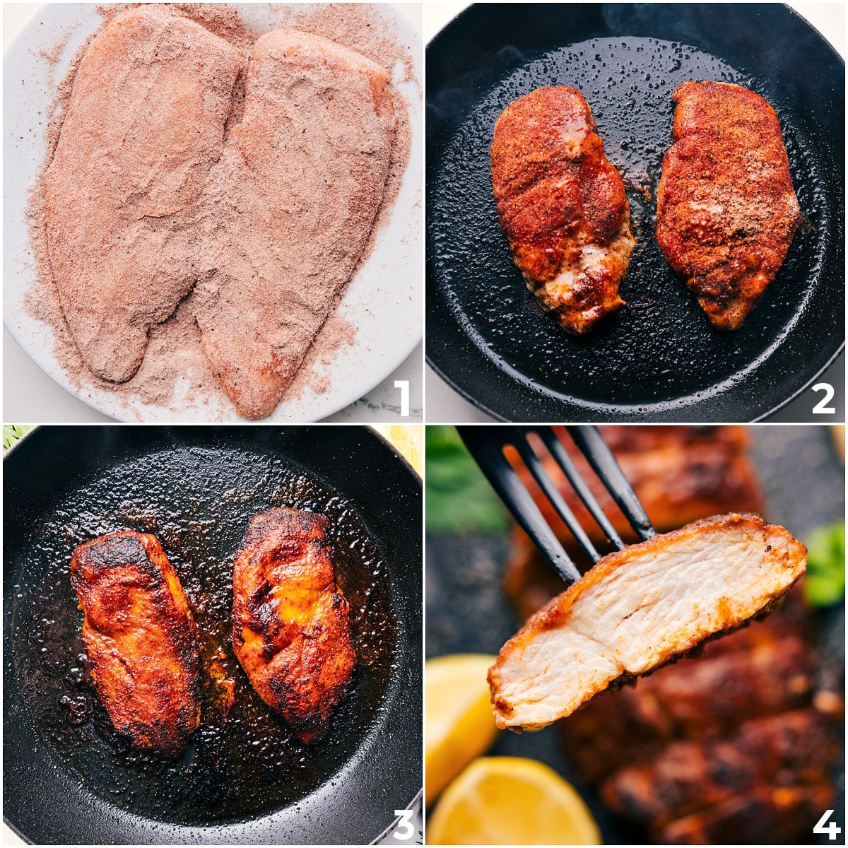 This baked chicken breast is oiled, seasoned, and seared to perfection in the oven.