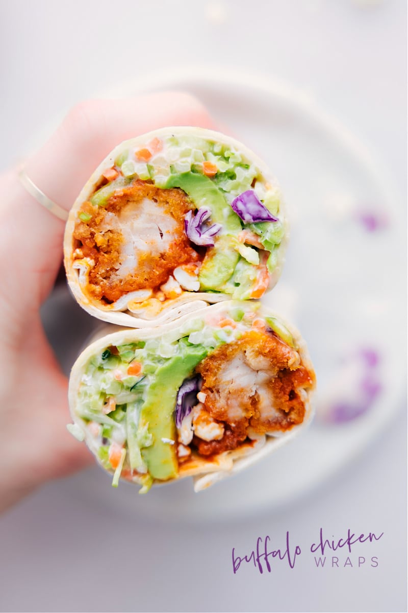 Image of the buffalo chicken wraps ready to be enjoyed
