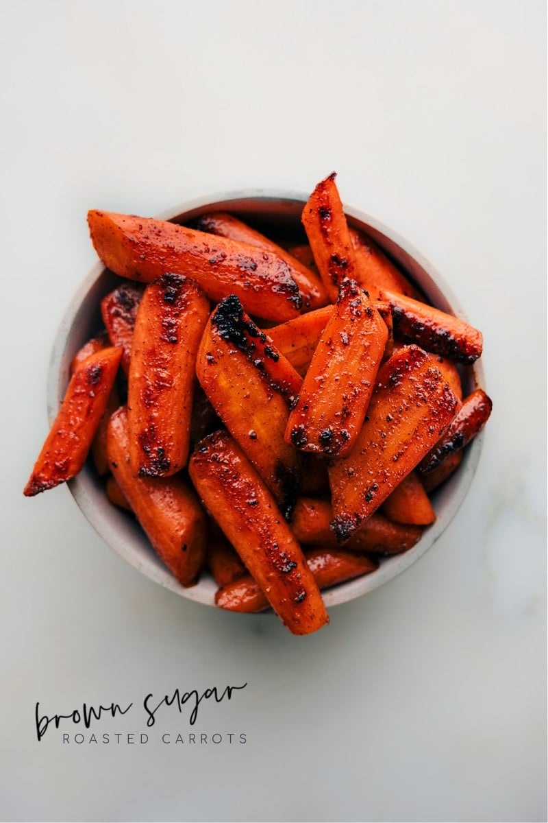 Overhead image of the Brown Sugar Roasted Carrots