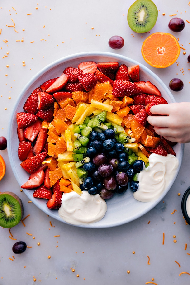 Overhead image of the Fruit Rainbow Tray