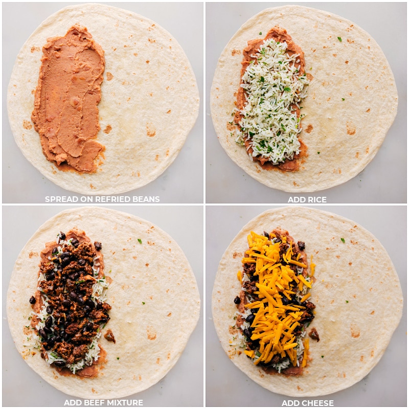 Process shots-- images of all the layers being layered into the tortilla