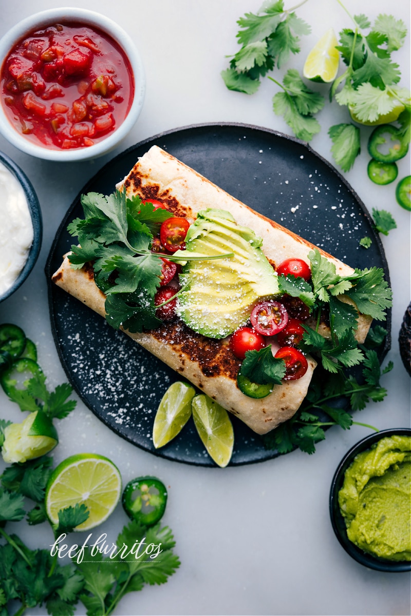 Overhead image of the Beef Bburrito Recipe ready to be enjoyed