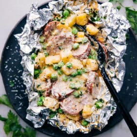 Creamy Sausage and Potato Foil Packs