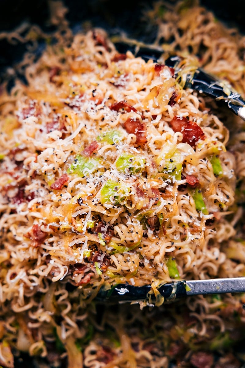 Overhead image of the Fried Cabbage Ramen