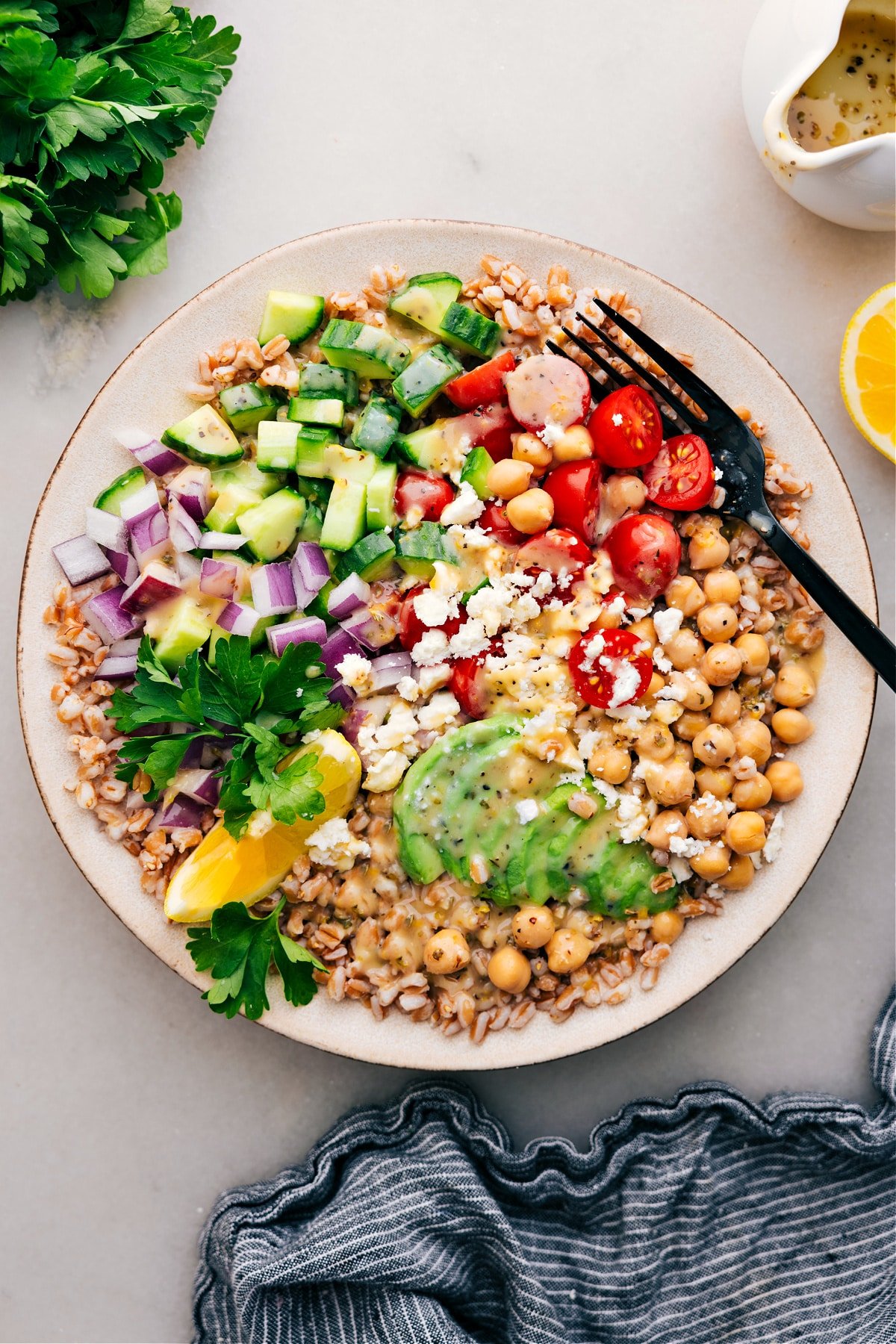 The Best Grain Bowl Recipe This grain bowl combines the best grains, fresh veggies, and the most delicious dressing.