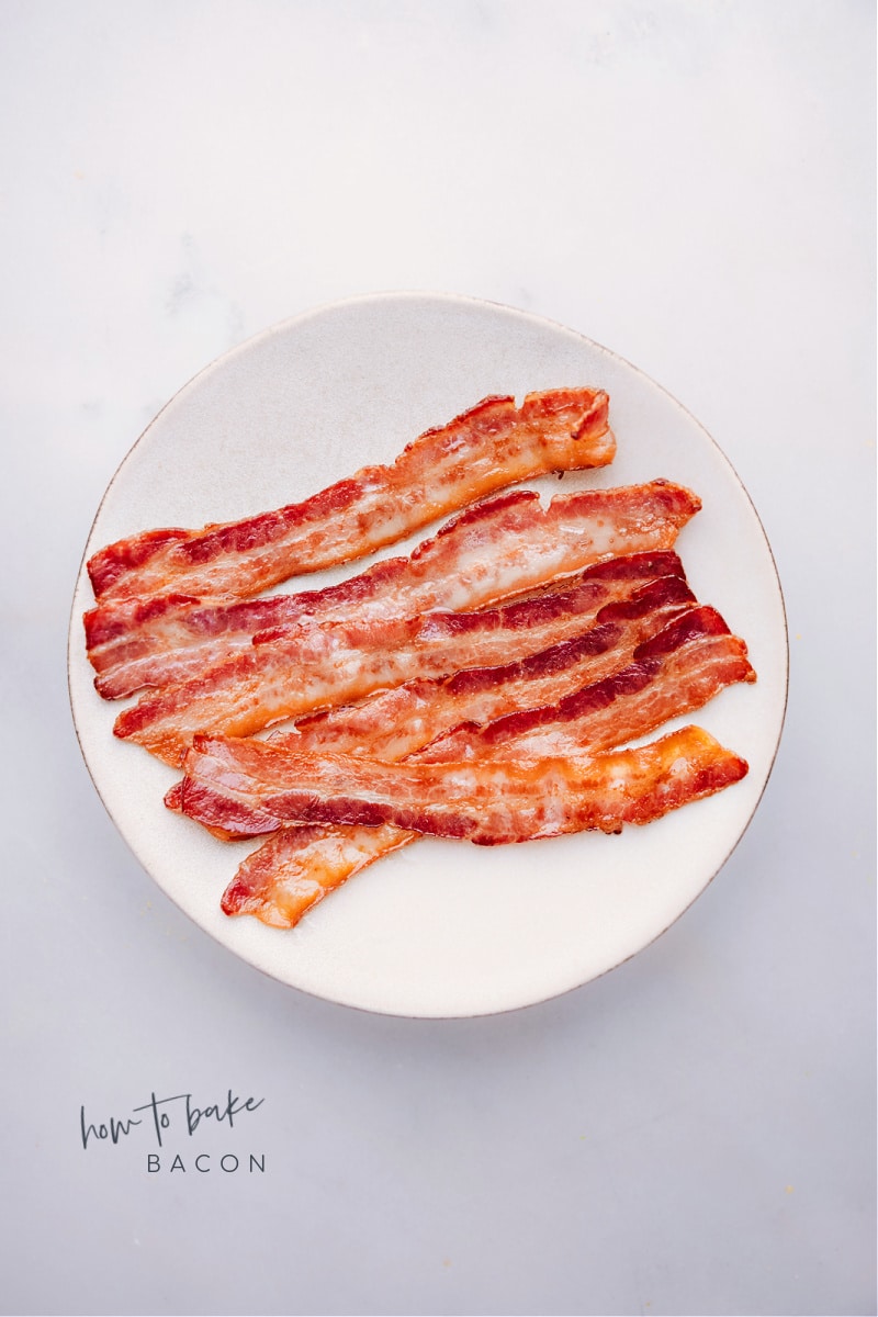 Overhead image of how to bake bacon