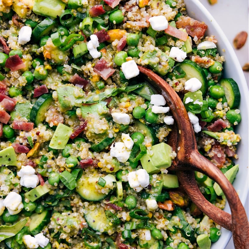 Overhead image of the Herbalicious Quinoa Salad ready to be served