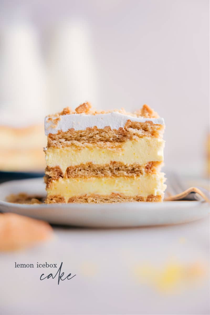 Image of a slice of Lemon Icebox Cake