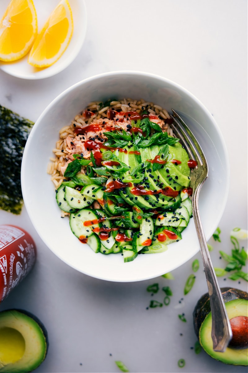 Overhead image of the Tuna-Rice Bowl