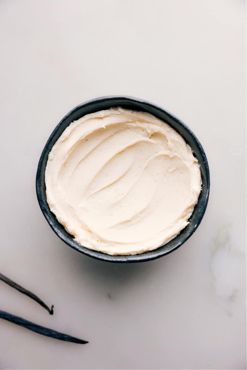 Overhead image of the Vanilla Frosting in a bowl
