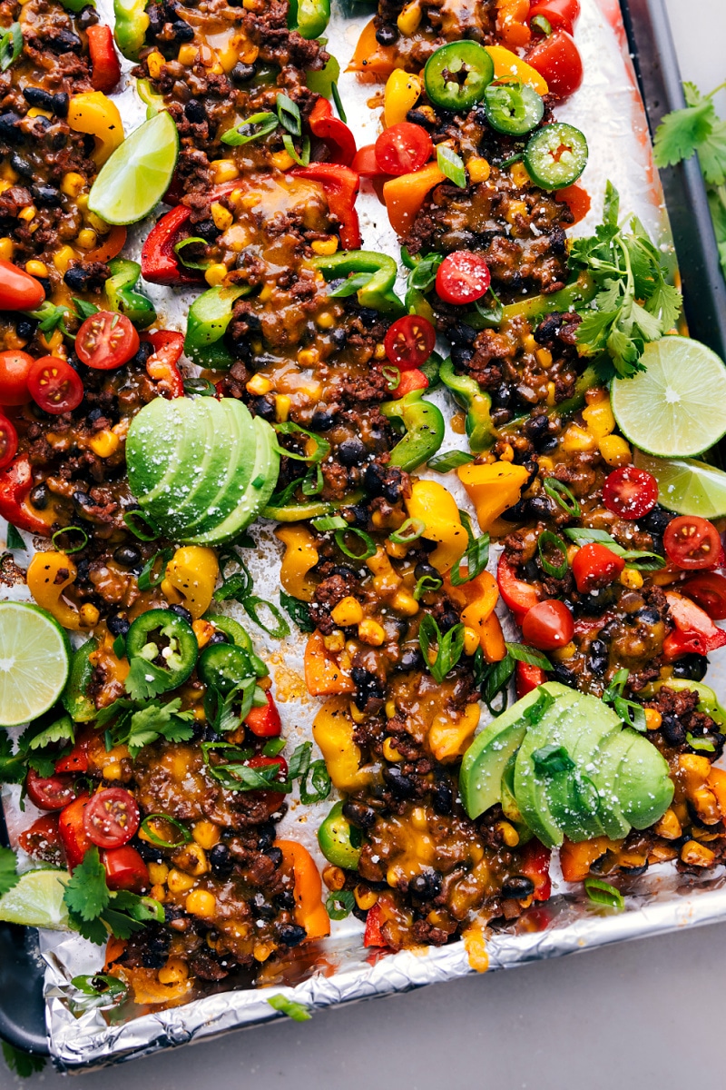 Overhead image of the Bell Pepper Nachos