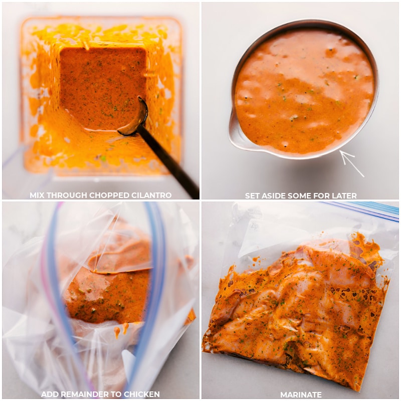 Process shots-- images of the mix being added to the chicken and it being left to sit