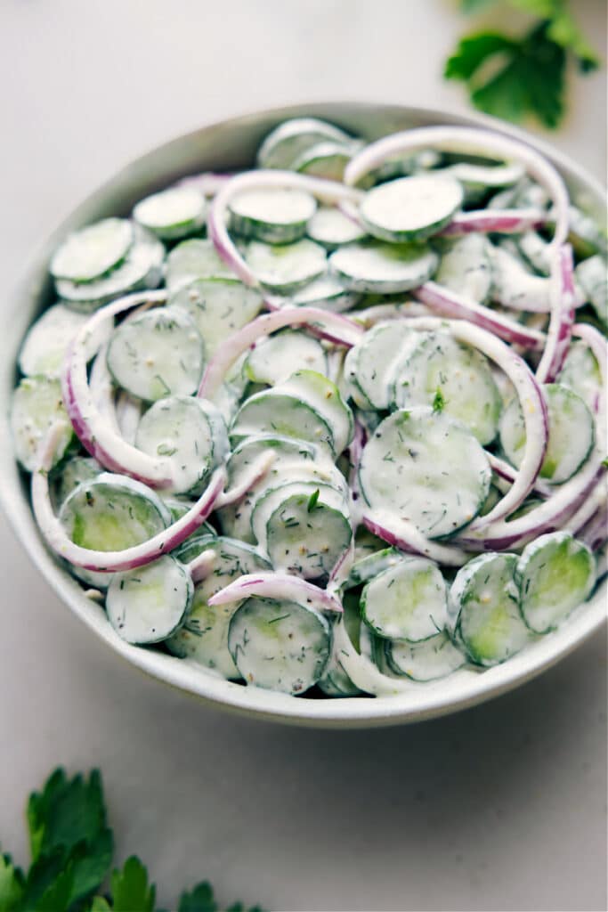 Creamy Cucumber Salad - Chelsea’s Messy Apron