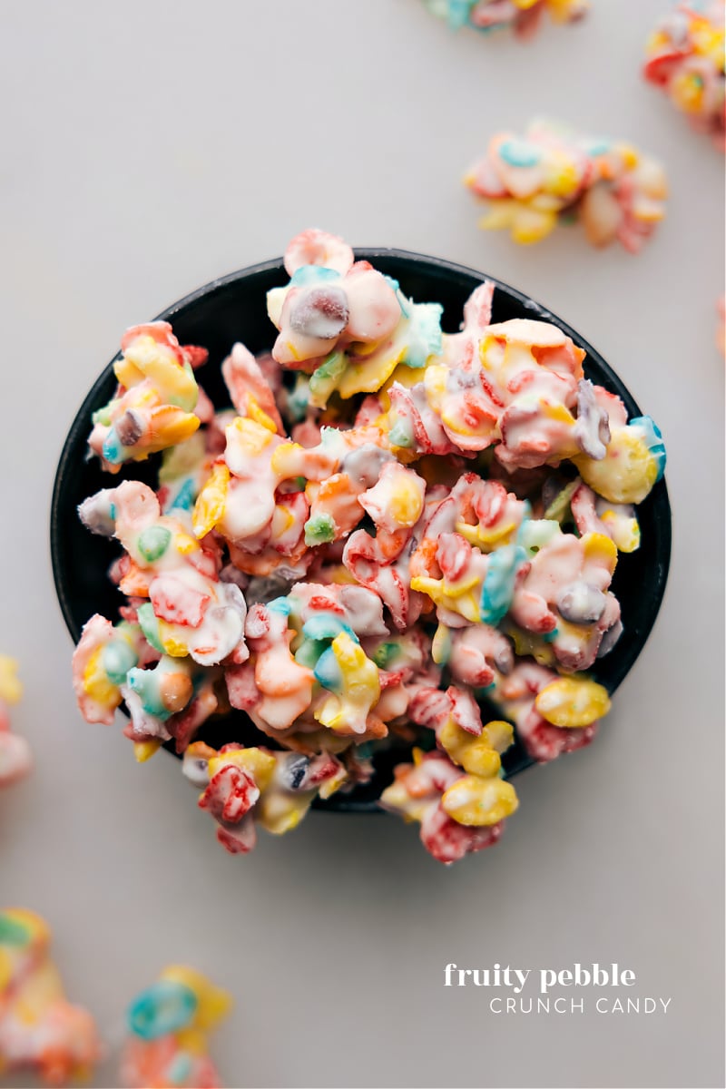 Overhead image of the Fruity Pebble Crunch Candy