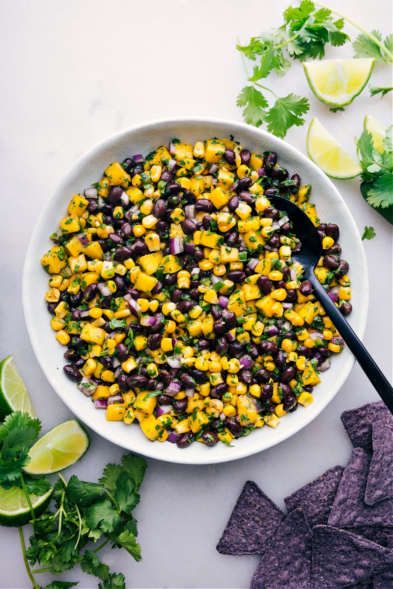 Overhead image of the Mango Black Bean Salsa