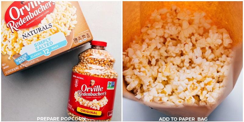 Process shots of Microwave Caramel Corn-- image of the popcorn being popped