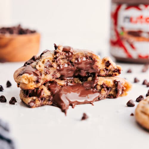 Nutella Stuffed Chocolate Chip Cookies - Chelsea's Messy Apron