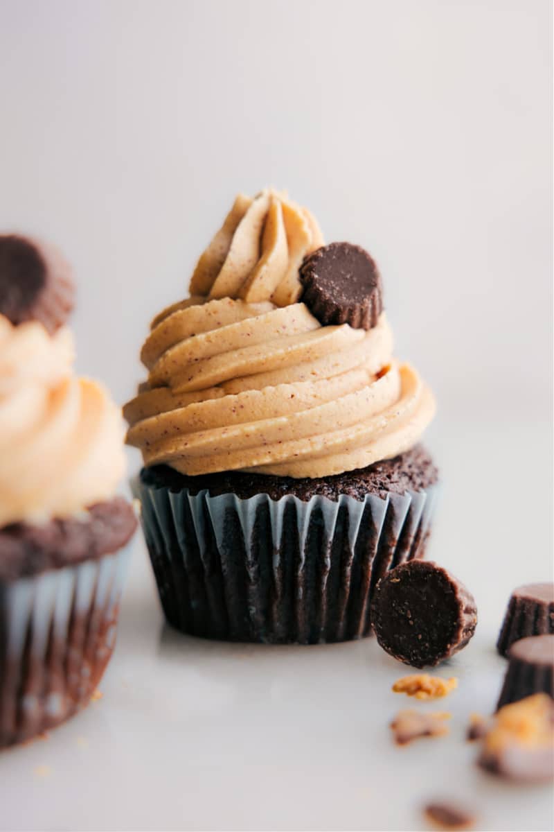 image of cupcakes with Peanut Butter Frosting on it