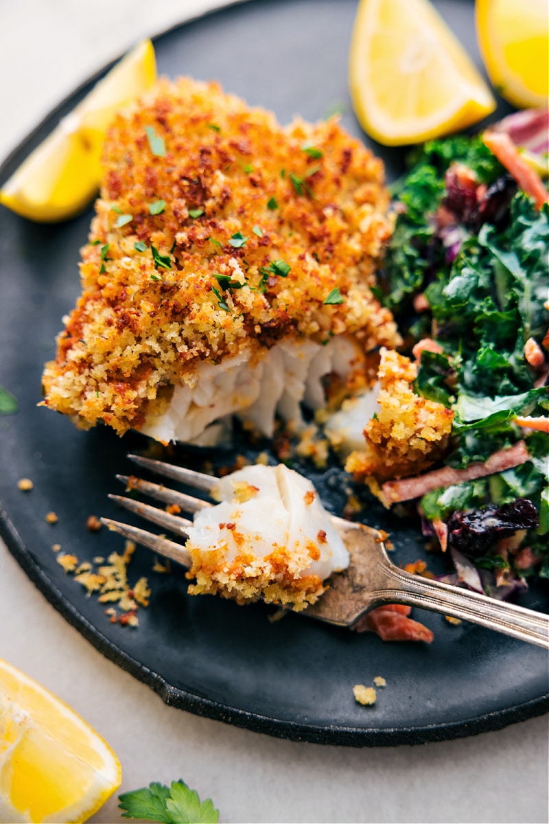 Image of the Baked Cod with a bite out of it